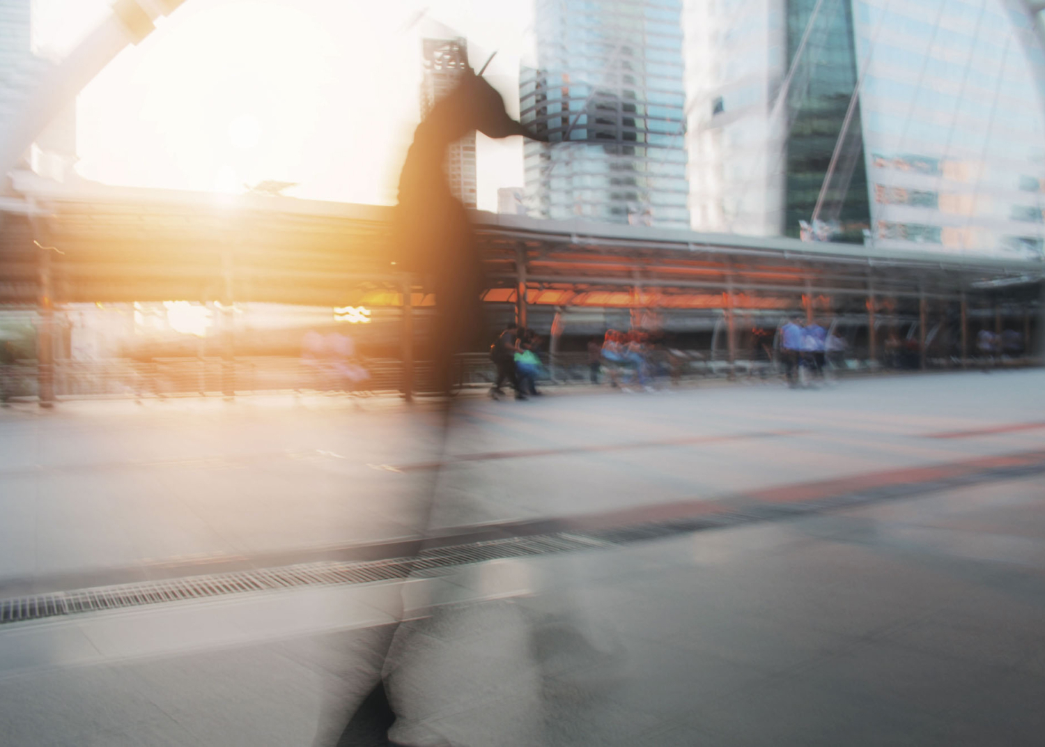 People walking in city.